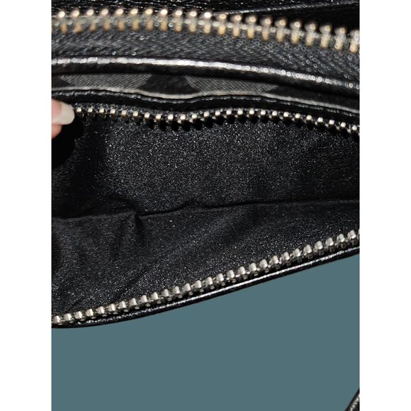 Coach Poppy Wristlet Signature Monogram Wallet Black - Picture 4 of 13